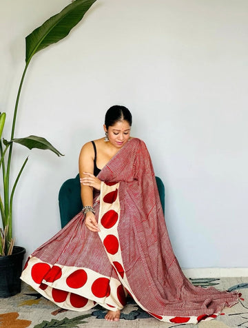 Original Ajrakh Saree with Digital Print SA126-1821