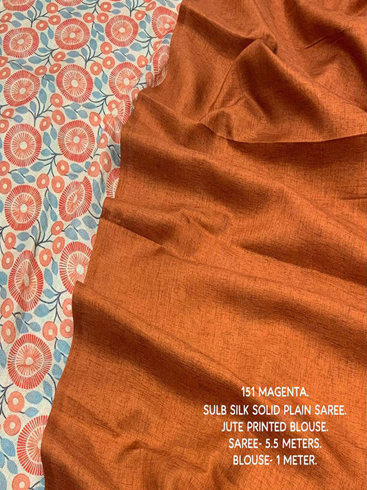 Soft Solid Plain Saree with Slub Woven Design in Poly Manipuri Silk SA525-583