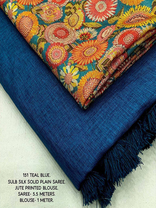Soft Solid Plain Saree with Slub Woven Design in Poly Manipuri Silk SA525-584