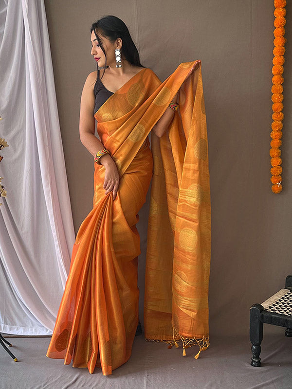 Premium Tissue Silk Saree with All-Over Zari Weaves SA525-669