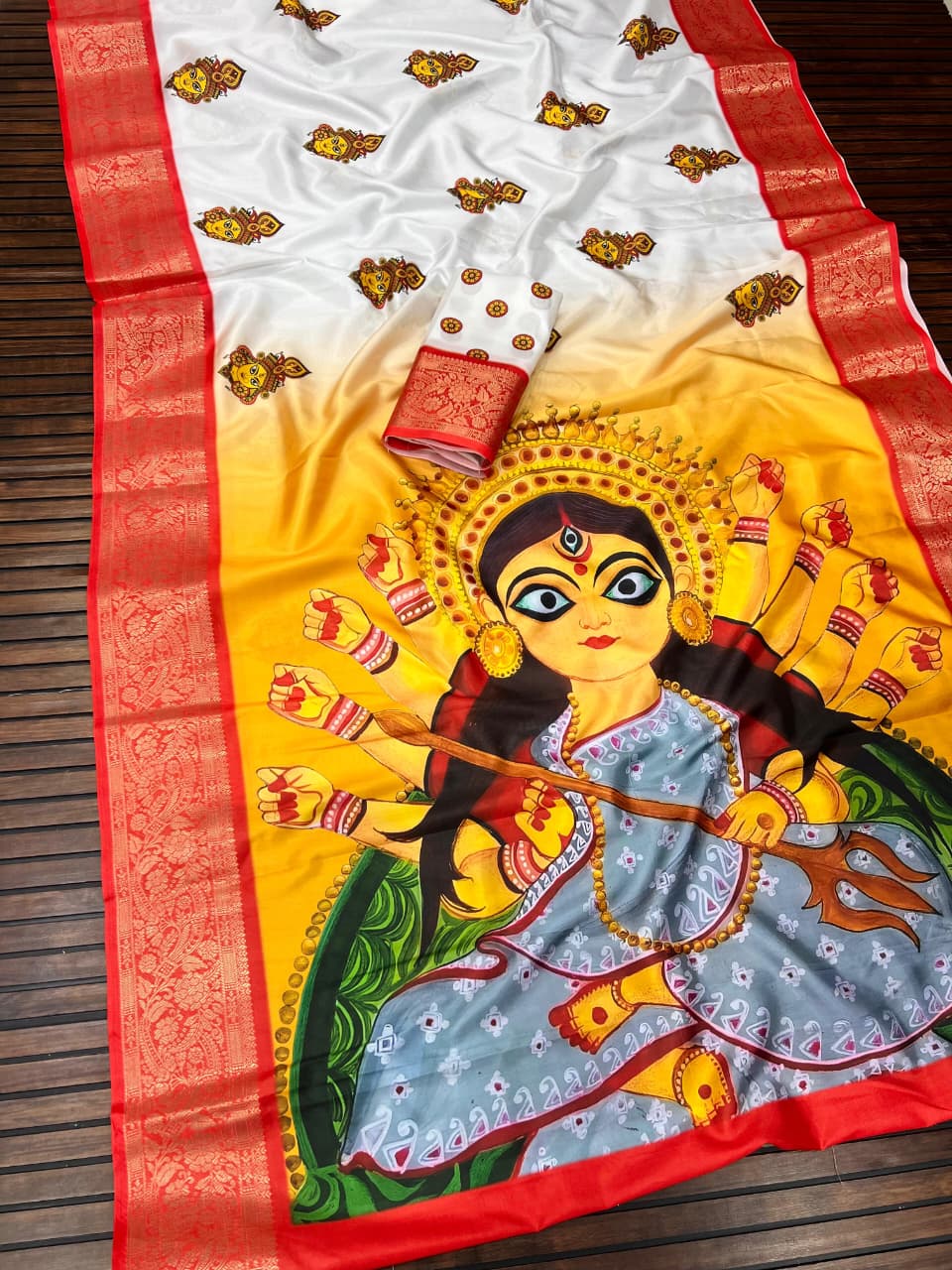 Red Devi – Durga Puja Special Soft Silk Saree with Digital Print SA825-1046