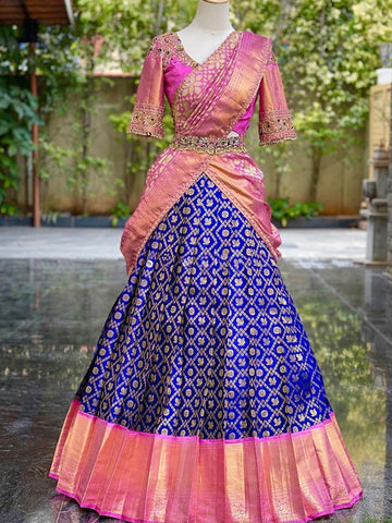 Designer Half and Half Saree(unstich) SA125-229