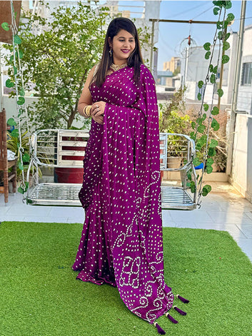 Ajrakh Gajji Bandhej Saree  ! SA425-503