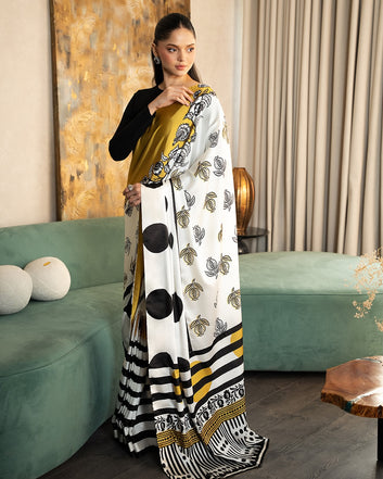 Original Ajrakh Saree with Digital Print SA126-1795