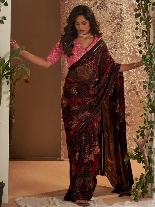 Georgette Chiffon with Fancy Embroidery work blouse SA225-329