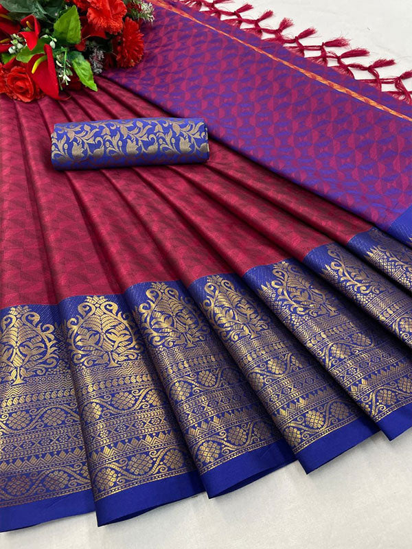 Elegant Cotton Silk Saree with Rich Zari Border  ! SA525-543