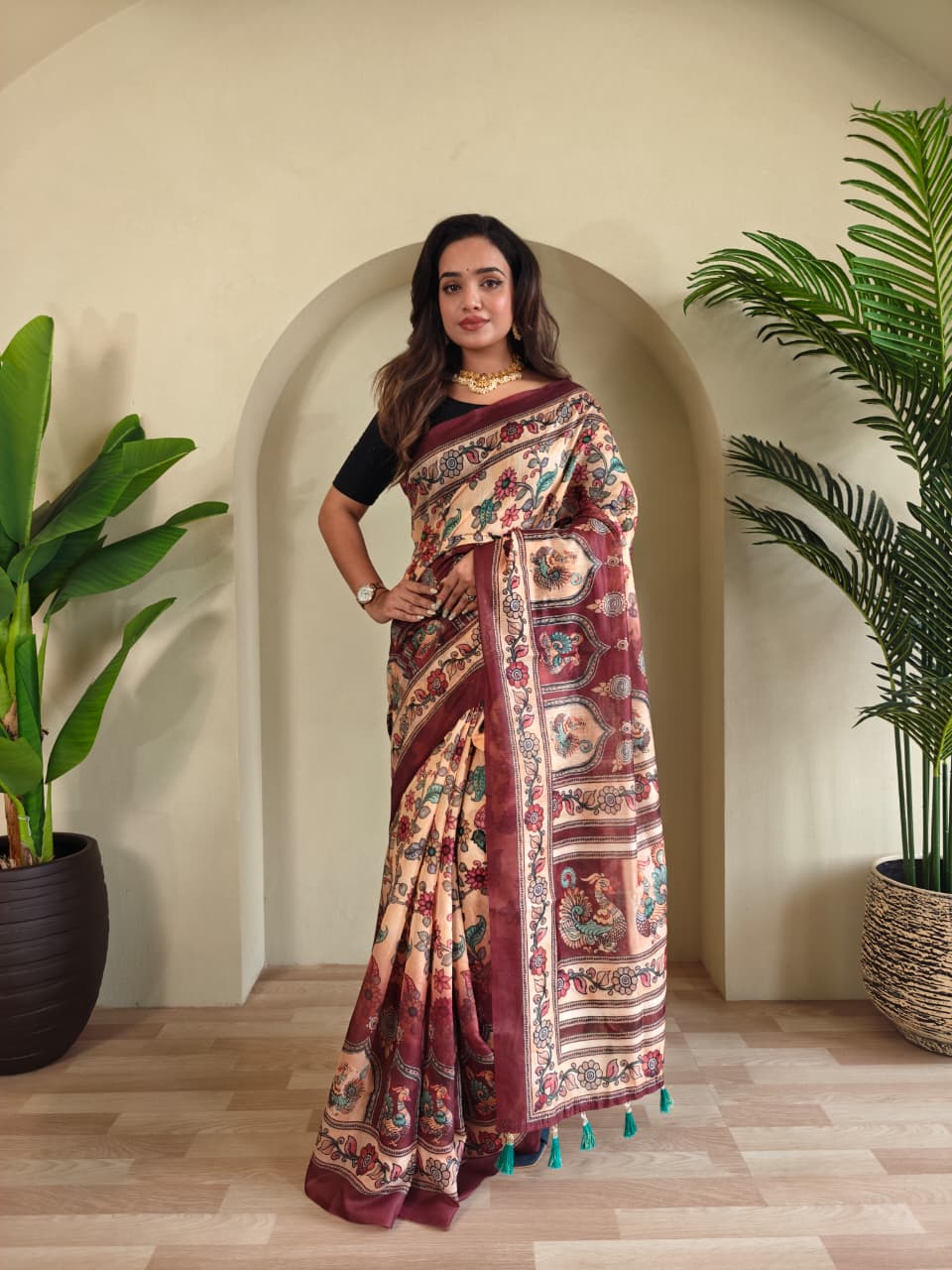 Cotton Saree: Designer Big Border & Print - Classic Comfort SA1125-1421
