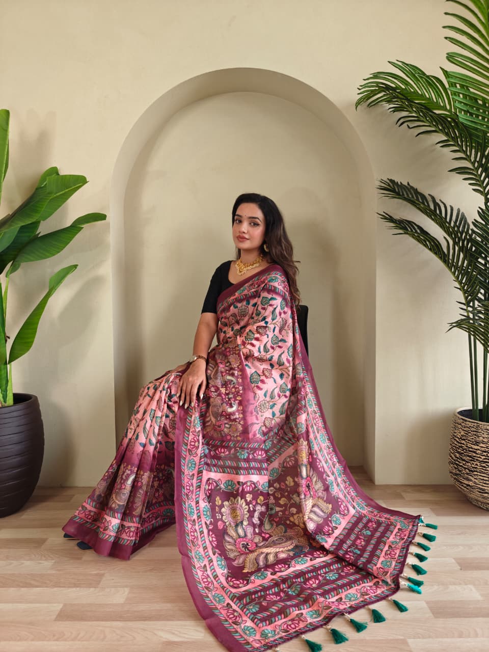 Cotton Saree: Designer Big Border & Print - Classic Comfort SA1125-1422