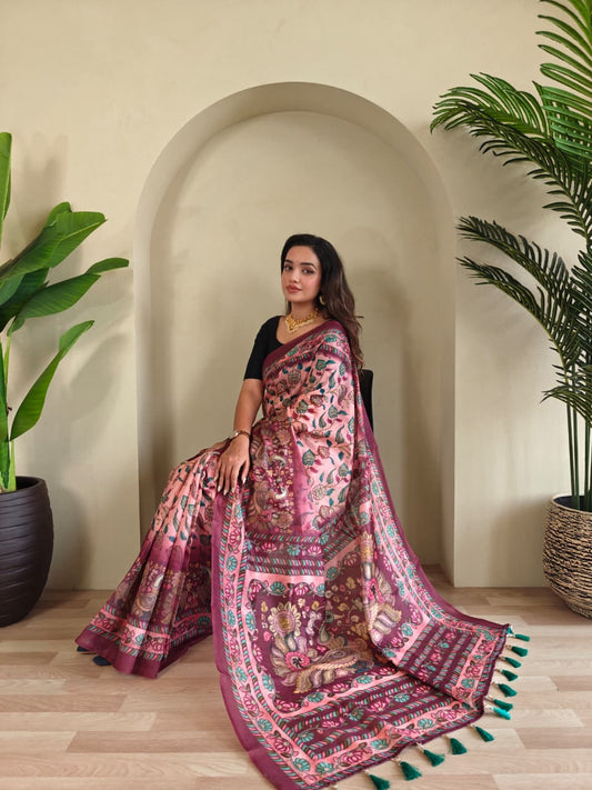 Cotton Saree: Designer Big Border & Print - Classic Comfort SA1125-1422