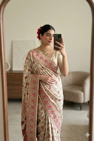 Wedding Special Saree  | Extra Soft Pashmina Silk Saree  SA326-1957