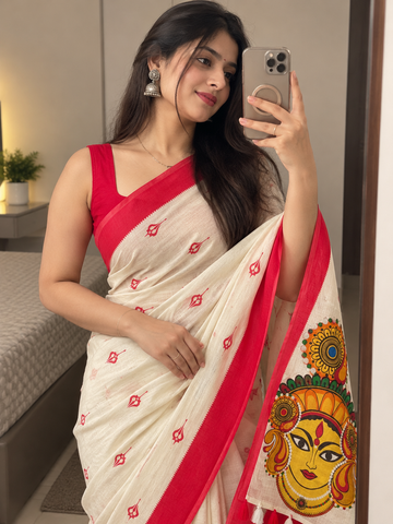 Durga Puja Special Linen Saree SA826-2193