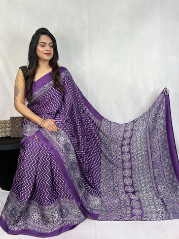 Ajrakh Gajji Bandhej Saree ! SA425-507