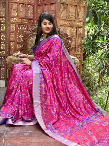 Semi Silk Patola Saree with jacquard border SA125-034