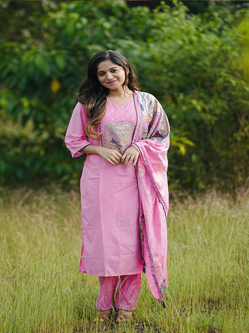 Pink Hand Work Suit Set SA125-063