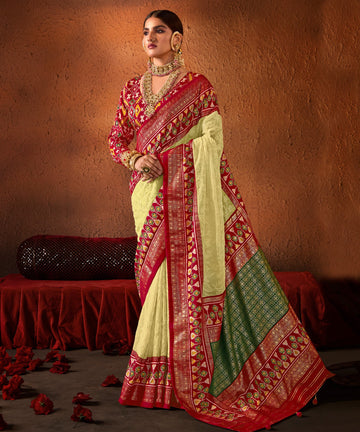Georgette Silk With Chickankari Embroidery Border SA1125-1389