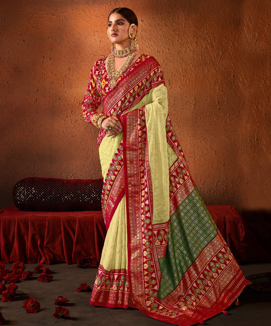 Georgette Silk With Chickankari Embroidery Border SA1125-1389