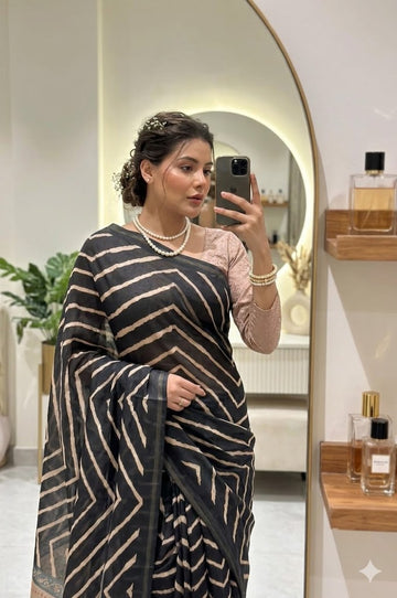 Wedding Special Saree  | Tussar Silk Leheriya Saree  SA326-1952