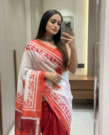 Durga Puja Special Linen Saree SA826-2176
