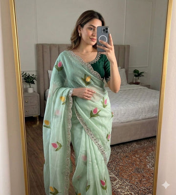 Rangoli Silk Saree With Embroidery, Mirror Work SA826-2128