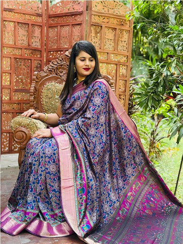 Semi Silk Patola Saree with jacquard border SA125-035