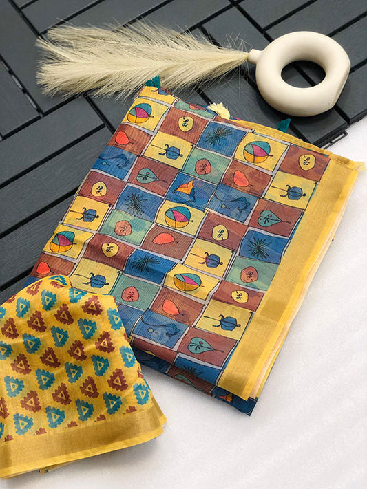 Graceful Soft Chanderi Cotton Saree with Digital Print SA525-624