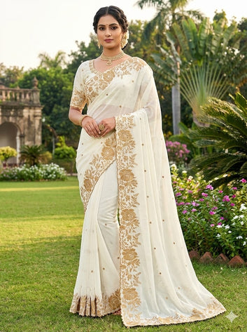 Designer Soft Crush Silk Saree with Fancy Sequin & Thread Embroidery SA1225-1617