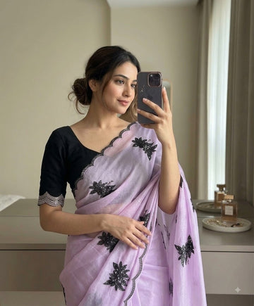 Rangoli Silk Saree with Embroidery & Sequin Work SA826-2129