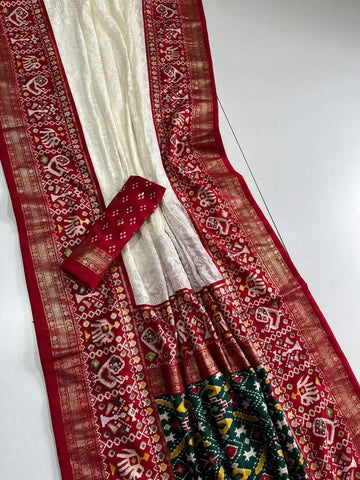 Georgette Silk With Chickankari Embroidery Border SA1125-1391