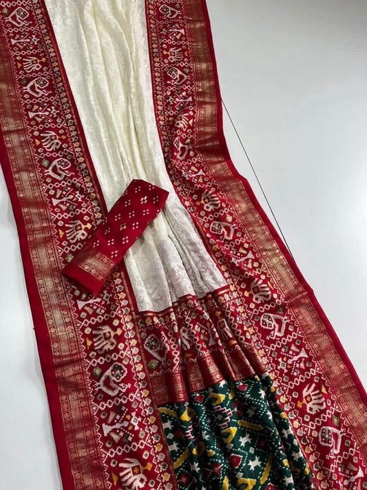 Georgette Silk With Chickankari Embroidery Border SA1125-1391