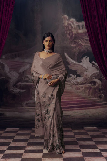 Original Ajrakh Saree with Digital Print SA126-1801