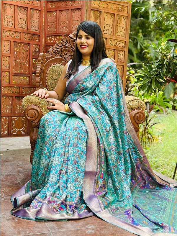 Semi Silk Patola Saree with jacquard border SA125-036
