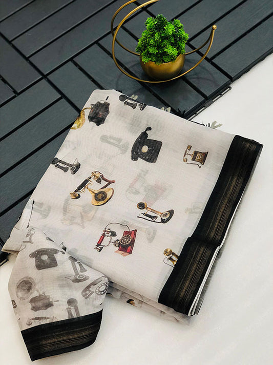Graceful Soft Chanderi Cotton Saree with Digital Print SA525-626