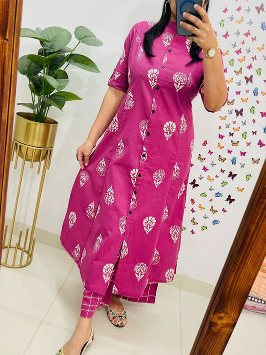 Designer Digital Print Co-Ord Set | A-Line Kurti with Ankle-Length Pants  ! SA625-709