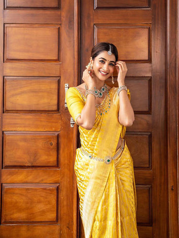 Classic Charm: Rich Pallu Lichi Silk with Contrast Blouse SA625-842
