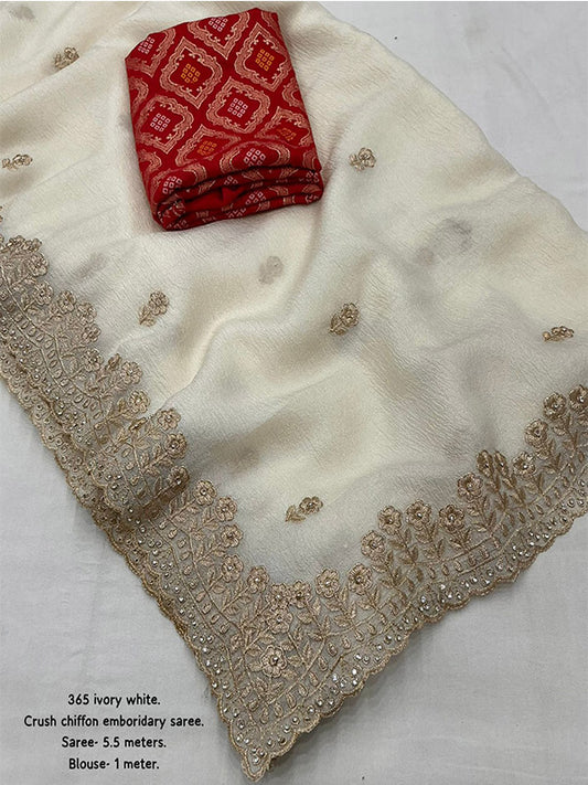 Luxury Soft Crunchy Saree with Zari Embroidery and Stone Work SA525-570