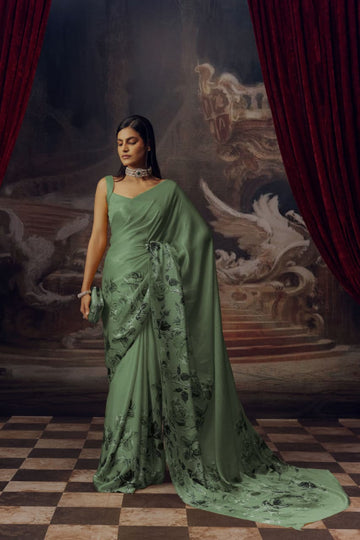 Original Ajrakh Saree with Digital Print SA126-1803