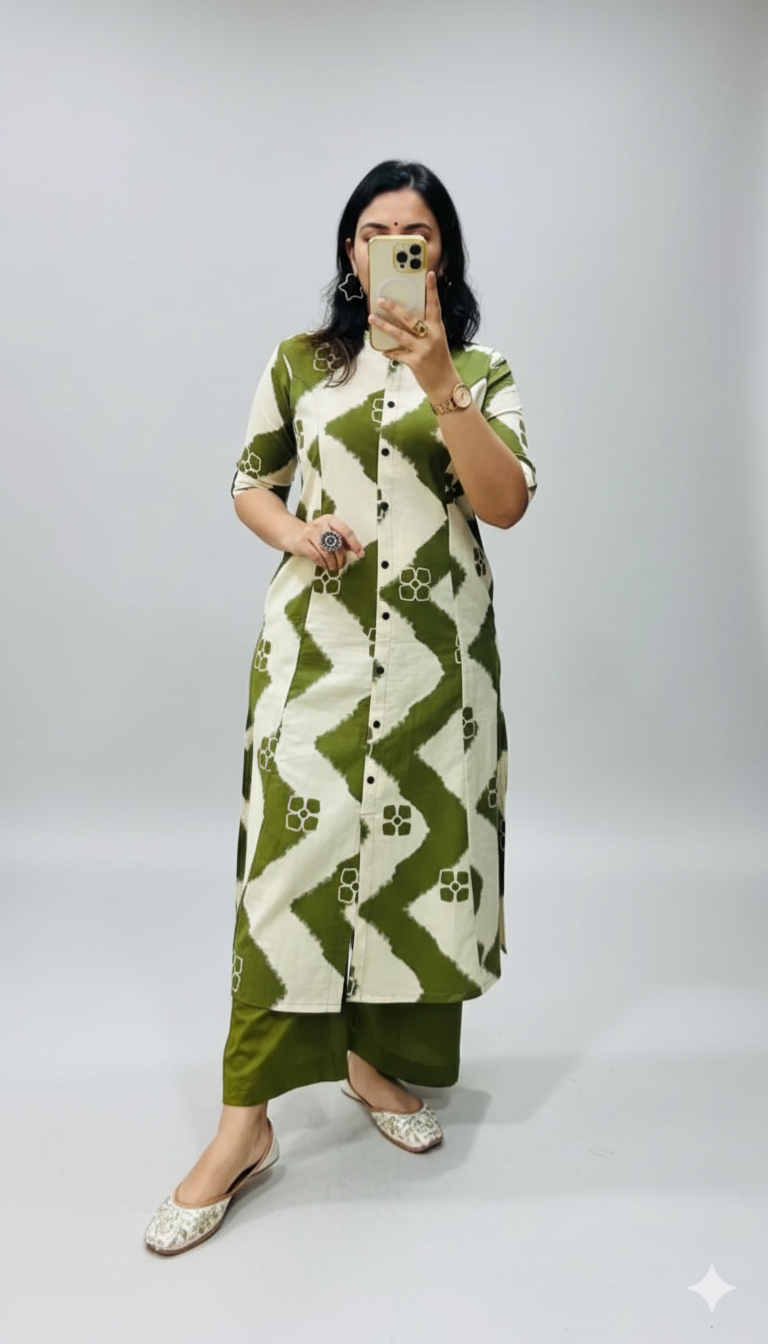 Soft Reyon With Digital Printed Co-Ord Set Kurti SA925-1243