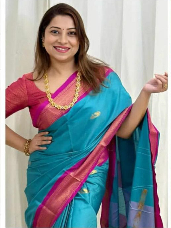 Affordable Rate Cotton Silk Sari with weaving Zari SA125-280