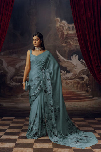 Original Ajrakh Saree with Digital Print SA126-1804