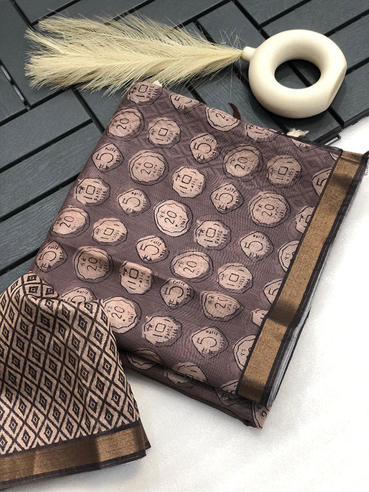 Graceful Soft Chanderi Cotton Saree with Digital Print SA525-628
