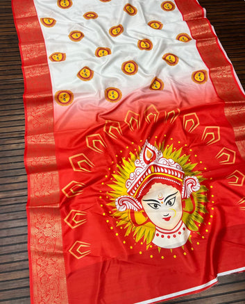 Red Devi – Durga Puja Special Soft Silk Saree with Digital Print SA825-1052