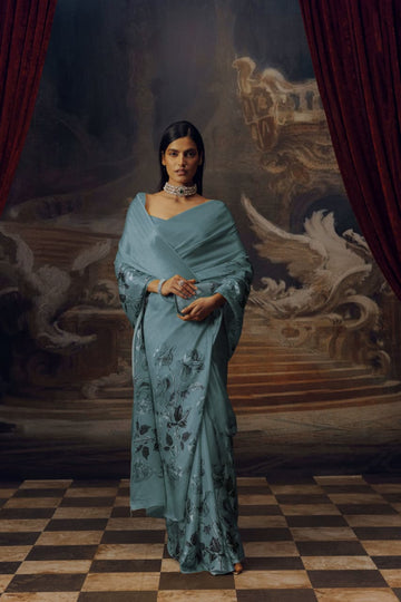 Original Ajrakh Saree with Digital Print SA126-1804