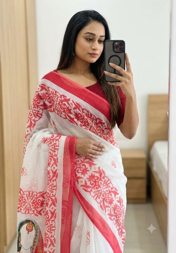 Durga Puja Special Linen Saree SA826-2180