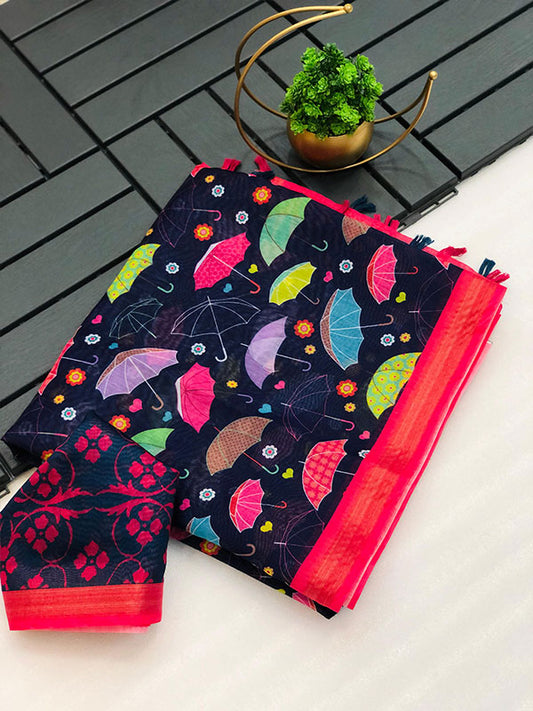 Graceful Soft Chanderi Cotton Saree with Digital Print SA525-629