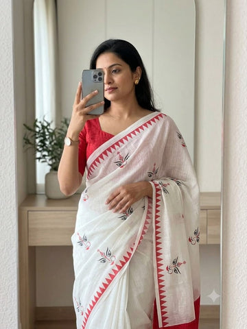 Durga Puja Special Linen Saree SA826-2191