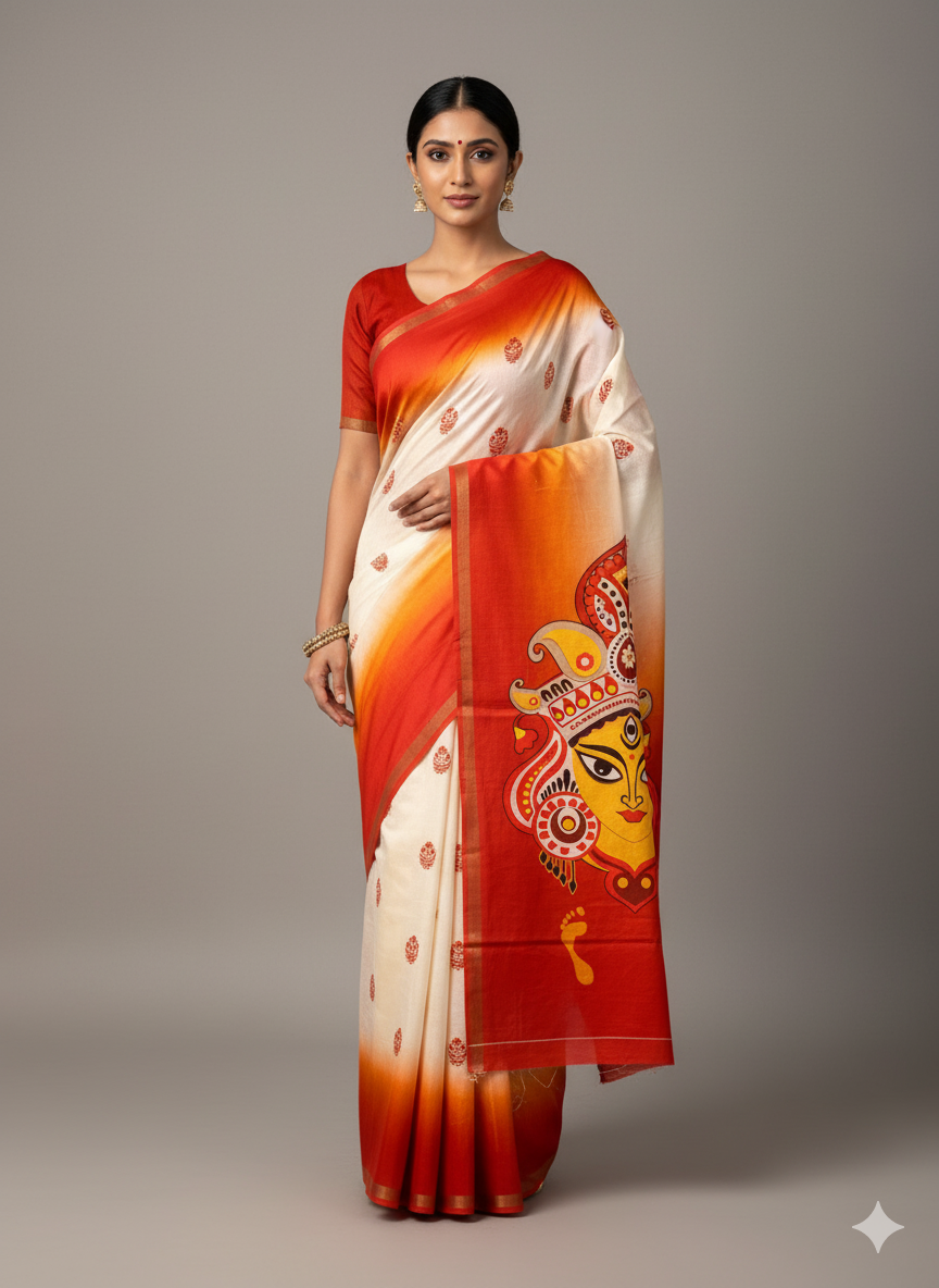 Cotton Tusser Saree with Zari Border  SA825-1167
