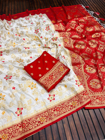 Divine Durga Puja Drape – Silk Elegance SA825-950