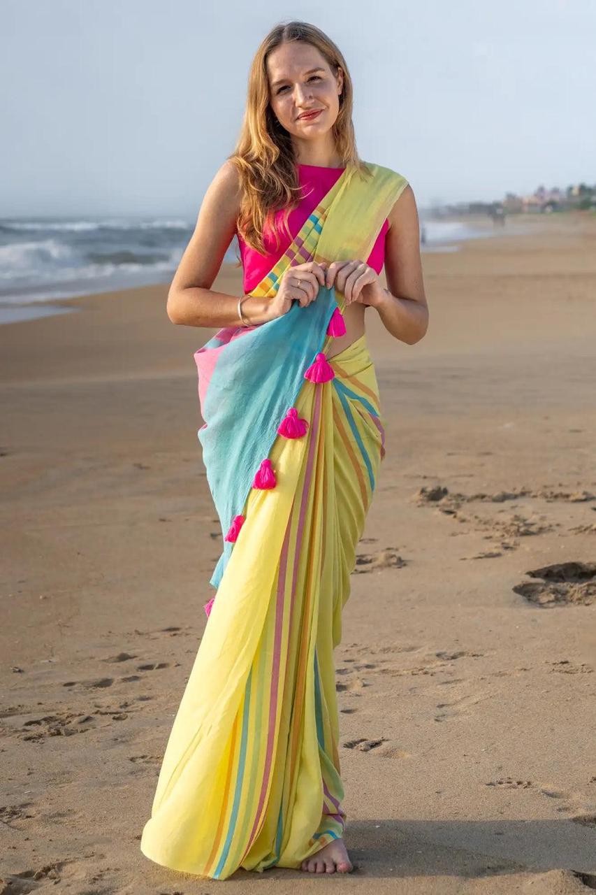 Linen Digital Printed Saree SA825-1343