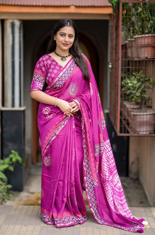 Premium Chanderi Fusion Saree SA725-900