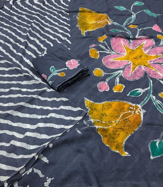 Premium Chanderi Cotton Hand Batik Saree SA725-899